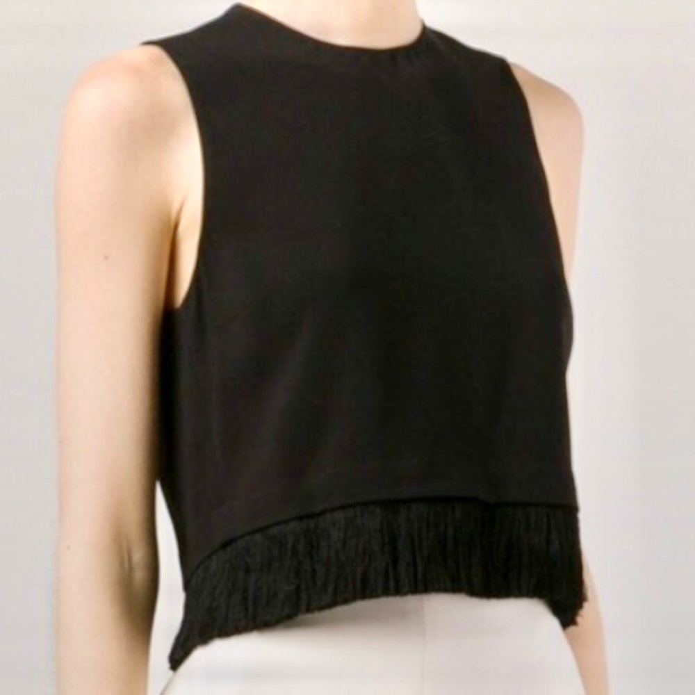 A.L.C Kennedy Crop Sleeveless Top Black 0